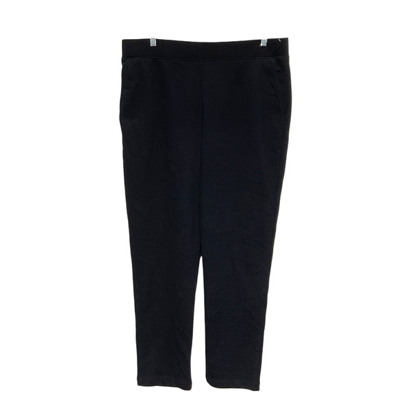 Lands' End Women's Plus Size Straight Leg Pants - Black, L - Picture 1 of 4